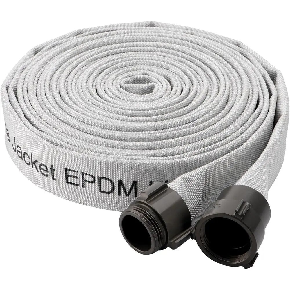 

Промышленный огнестойкий шланг, 1-1/2 дюйма внутренний диаметр x 50 футов, с одинарным EPDM-покрытием, давление до 750 фунтов на кв. дюйм, с соединениями M × NST/NH