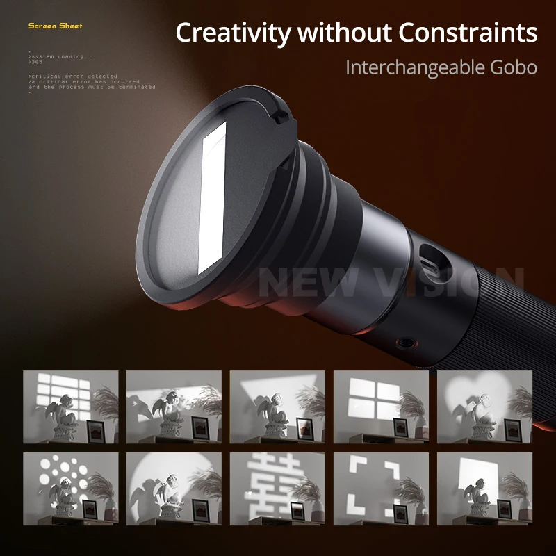 SIDANDE Videography Flashlight Zoomable Photography Fill Light Ambience Light with 1/4'' Thread for Camera Stand Cage