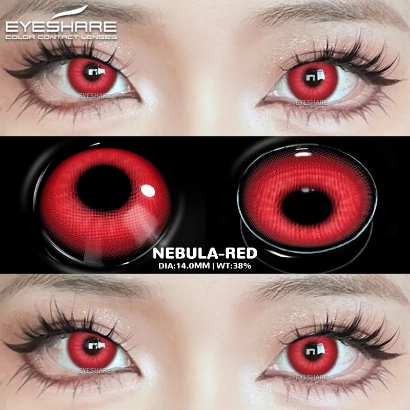 EYESHARE Cosplay Weiß Farbige Kontaktlinsen 2 stücke Crazy Red Kontaktlinsen Anime Schwarz Augenlinsen Halloween Schönheit Make-Up Objektiv