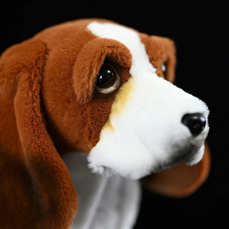 ตุ๊กตาบาสเซ็ตฮาวด์น่ารัก - ตุ๊กตาสัตว์จำลองแบบฝรั่งเศส นุ่มเหมือนจริง ของขวัญ