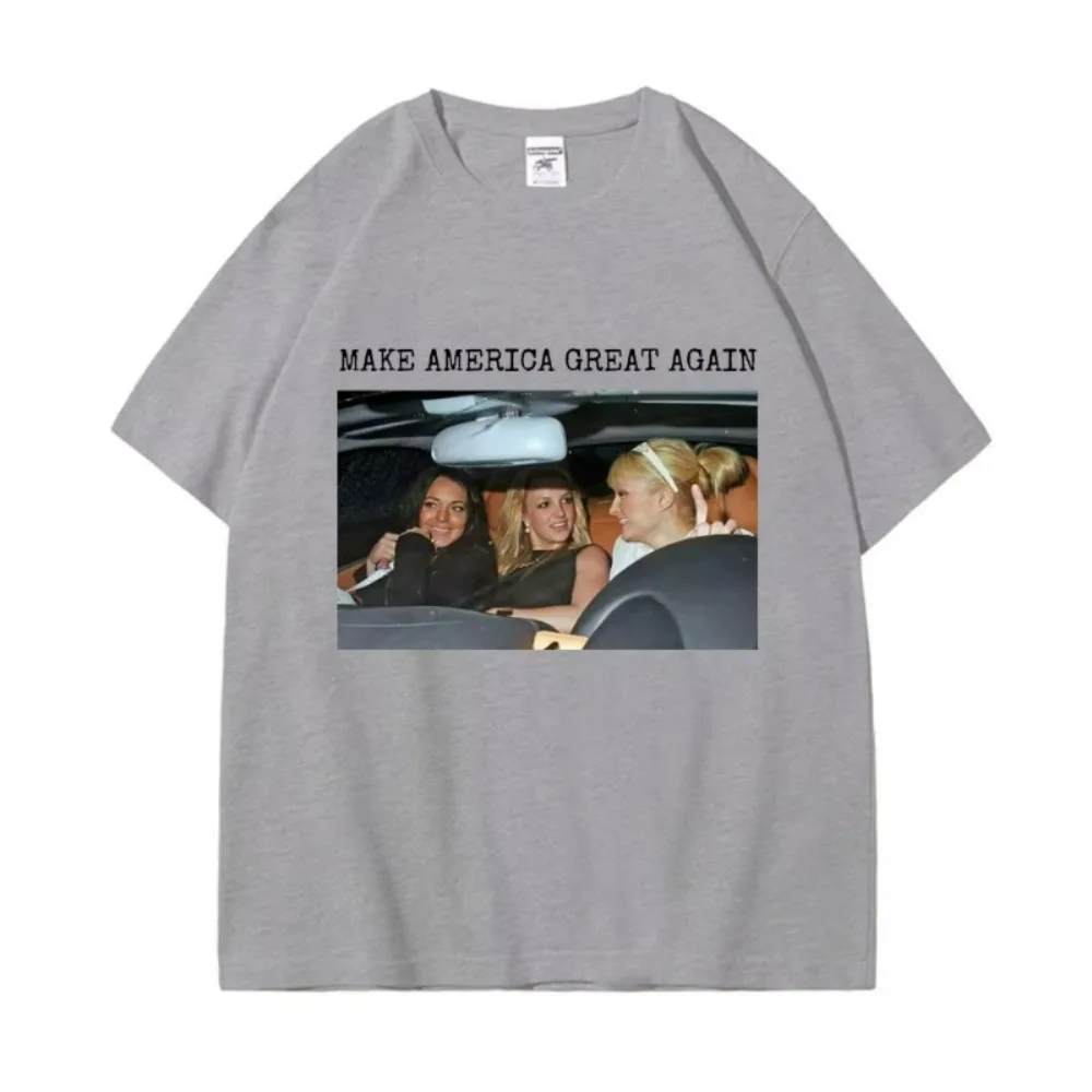 Camiseta Make America Great Again, camiseta gráfica de Britney Lindsay Paris Hilton Spicy Girl, camisetas estéticas de tendencia de moda Unisex