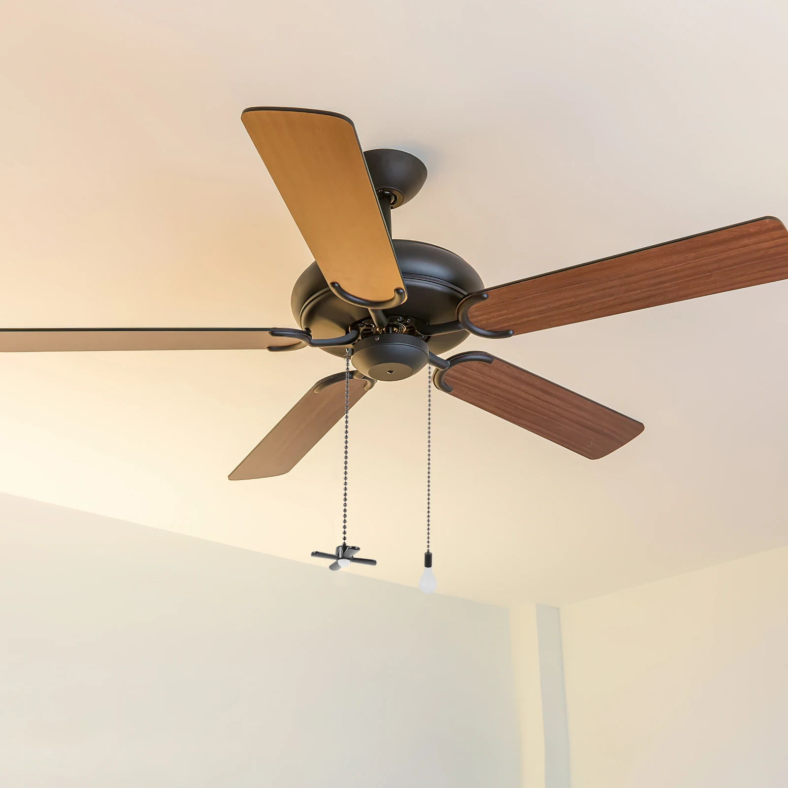 

2Pcs Fan Light Pull Chain Pendant Stainless Steel Glass Charm Extension for Ceiling Fixture Bathroom Lamp Decor