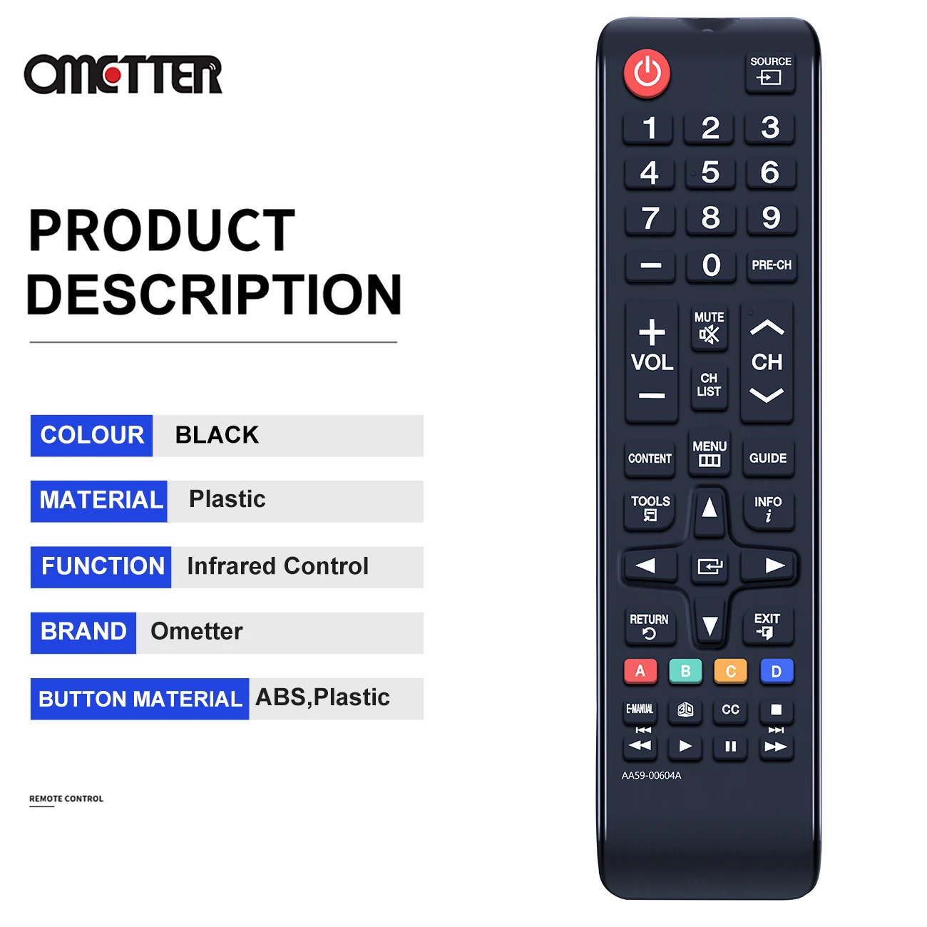 Novo AA59-00604A Substituição Controle Remoto Compatível com Samsung 3D TV