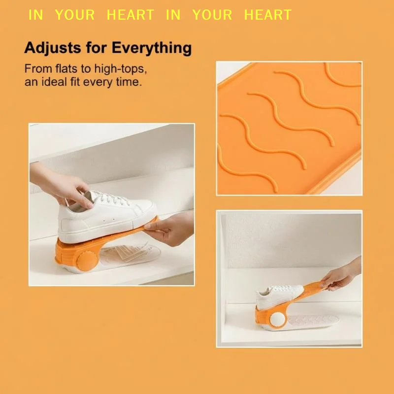 【X】Double Layer Durable Shoe Stacker Adjustable Height Space Saving Shoe Rack for Home Dorm Storage