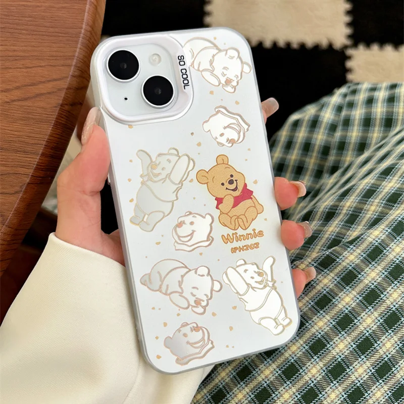 Cartoon Winnie Bear Pig Cute Case For Honor 90 Lite X9 X8 X9A X9B 70 50 200 Magic 4 5 6 Lite Colorful Silver PC Phone Case Cover