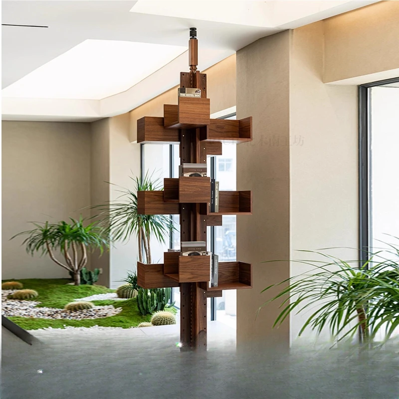 

Rotatable Shelf Exhibition Hall Model Room Corner Solid Wood