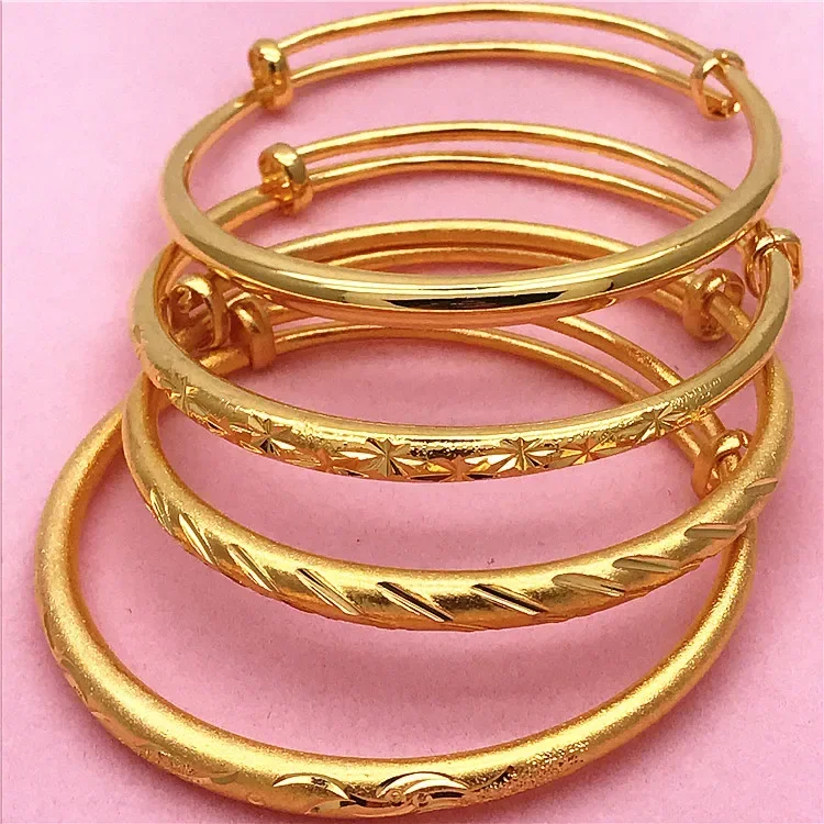 

Push-Pull Bucket Bracelet Women's Pure Gold Jewelry Gift Waterproof Of Glossy Starry Plated 24K Real Gold 18K Bracelet Never Fad