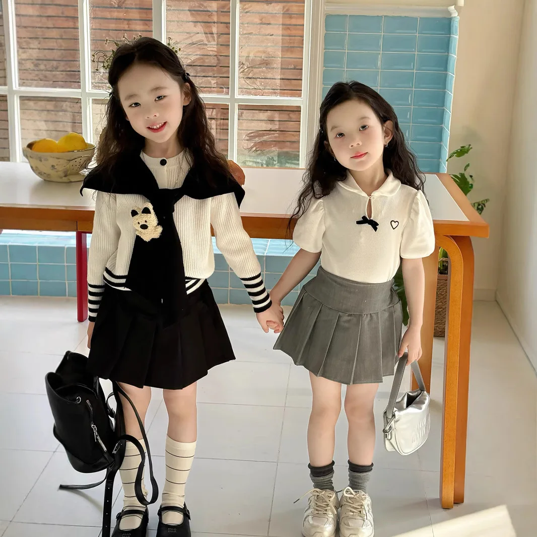 

Вязаный кардиган для девочек в корейском студенческом стиле, весна 2026, новинка