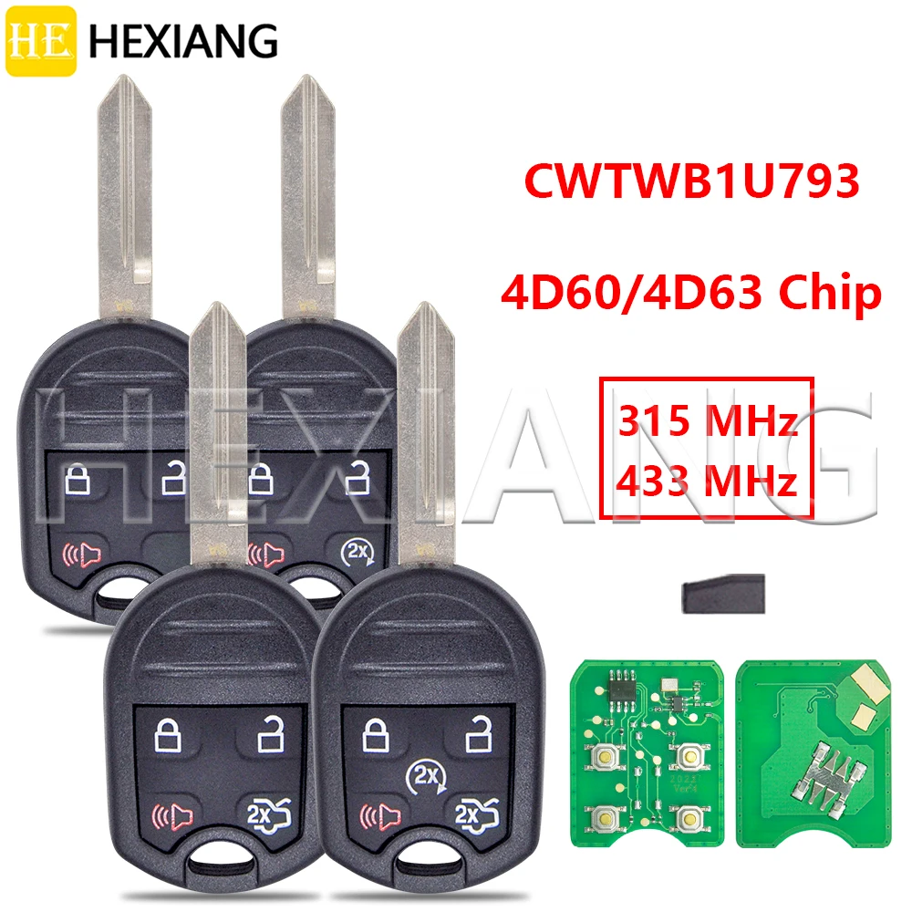 

Автомобильный ключ-пульт для Ford Edge, Escape, Fusion, Expedition, Explorer, Flex, Mustang, Taurus, Mazda CWTWB1U793 4D60/4D63 315МГц 433МГц