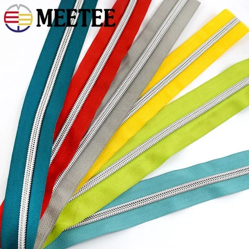 10/20M 5# Nylon Zipper Tape for Sewing Coil Plastic Zippers By The Meter Bag Backpack Luggage Clothes Zip Repair DIY Accessories