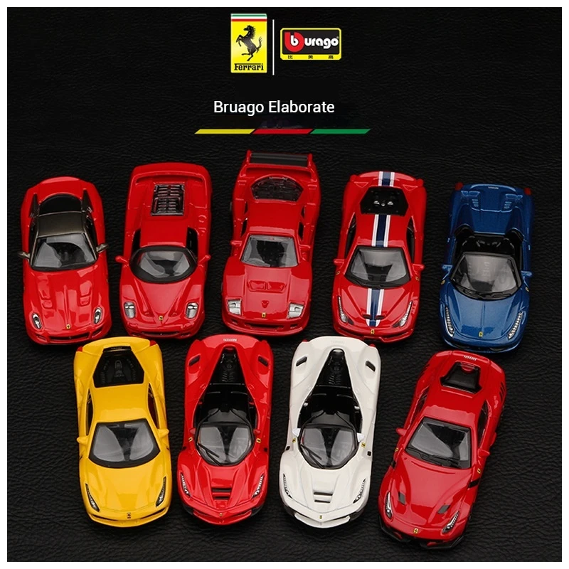 Bruago 1:64 Small Scale Car Model Sf90 Sp1 Die Casting Alloy Ferrari Portable Car Model Toy  Boy Collection Decoration Gift