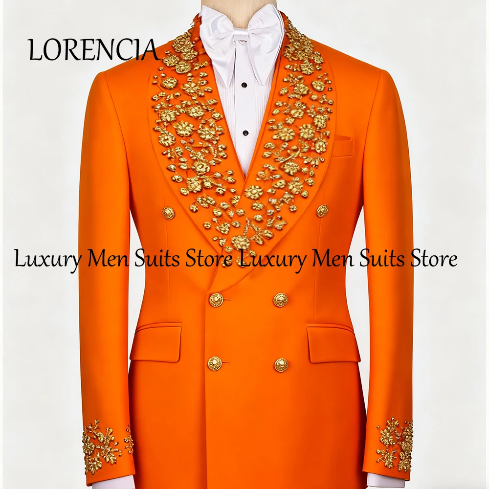 

Элегантные мужские костюмы с бисером, комплект из 3 предметов, двубортный смокинг, свадебные наряды для жениха, пиджак, брюки, жилет, костюмы для мужчин