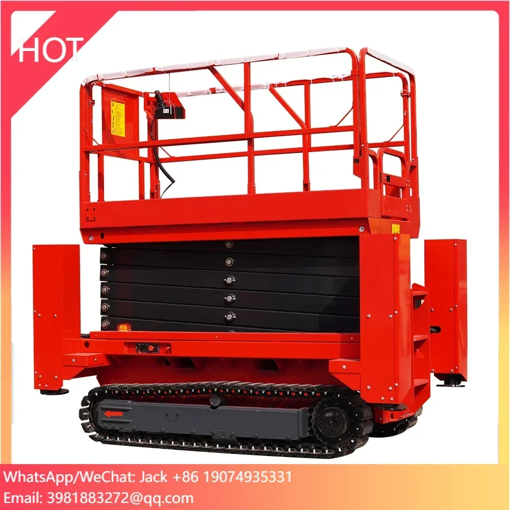 Crawler Mobile Scissor Lift 4m 6m 8m 10m 12m 14m 15m 16m 18m 20m 22m 24m 30m Electric All Terrain Scissor Lift Platform