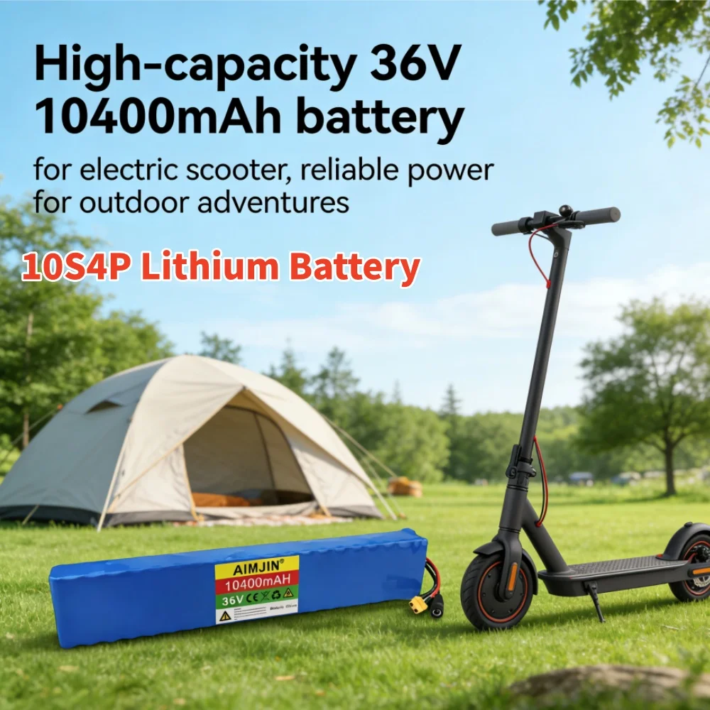 

Genuine 10S4P 36V 10.4Ah Lithium Battery for Scooter 18650 Electric Scooter Battery 750W-1000W with BMS Patinete Bateria