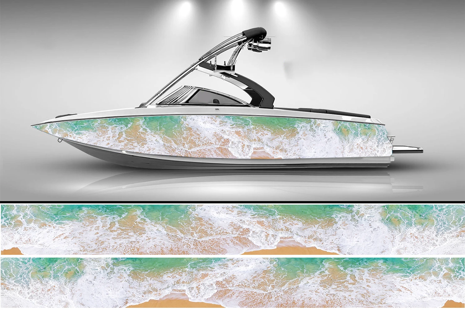 beach waves Boat sticker fashion custom fish boat sticker vinyl waterproof boat wrap boat sticker Graphic boat wrap decal