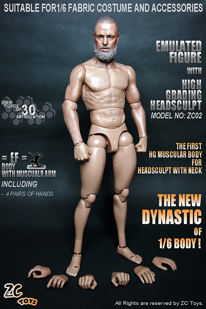 ZC SPEELGOED 1/6 Schaal Russell Ira Crowe Head Sculpt PVC Mannelijke Soldaat Hoofd Carving Model Fit 12-inch Action Figure body Poppen