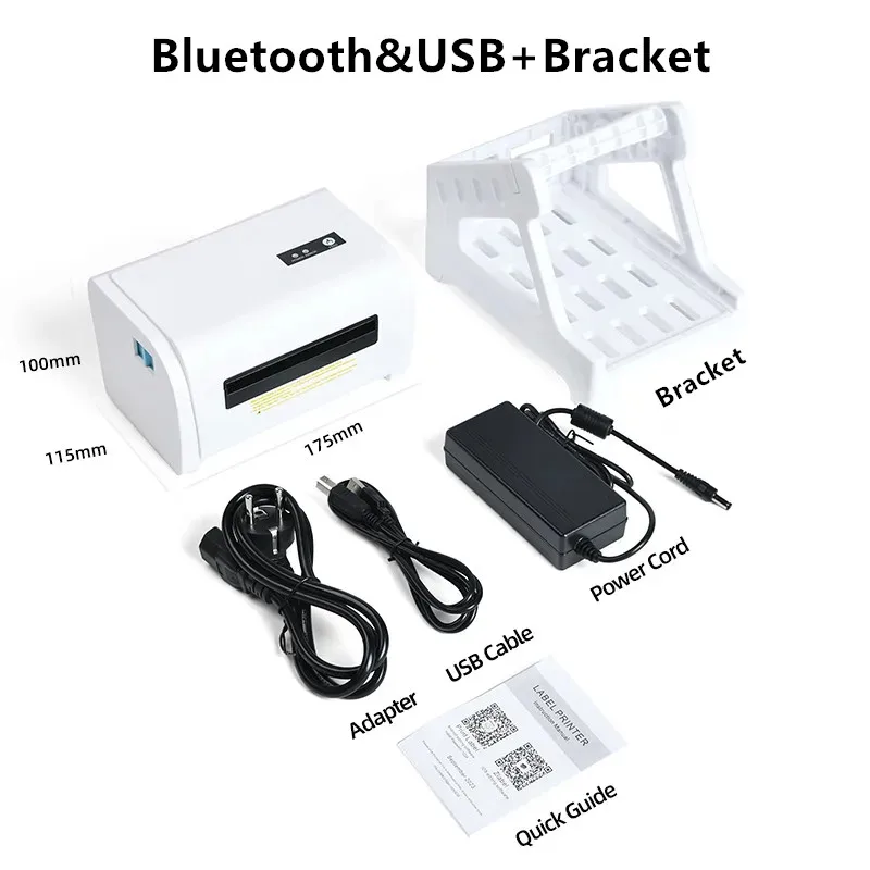 To ZJ9200 Shipping Label Product Sticker 40-110mm General Express Waybill USB Mobile Phone Bluetooth 4 Inch Thermal Barcode