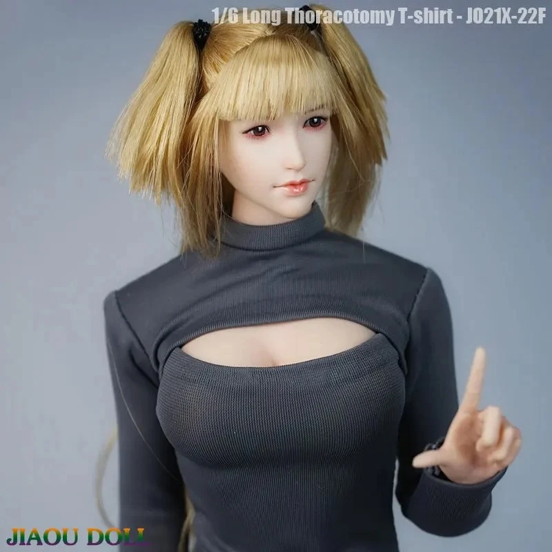 Jupe longue et Sexy à manches longues pour femme, T-Shirt de poitrine, modèle de vêtements pour figurine 12 pouces, 1/6