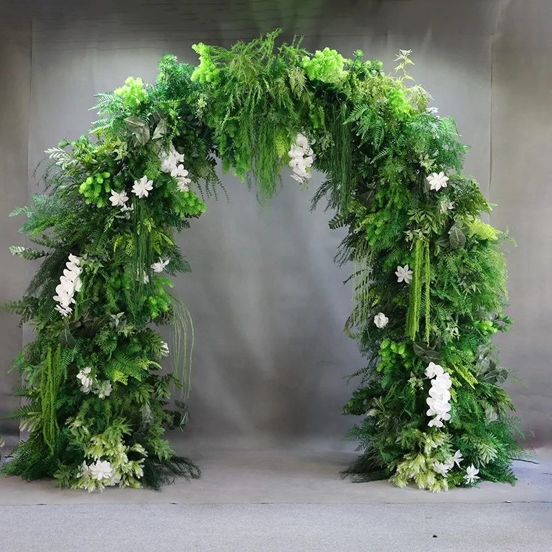 

Wedding decoration Mori arch floral set celebration arrangement outdoor travel photography background simulated flower