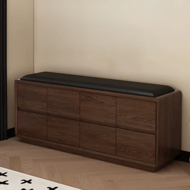 Floor Entryway Shoes Changing Stool Vanity Shelving Design Cabinet Shoes Changing Stool Brown Wooden Repose Pied Hotel Furniture