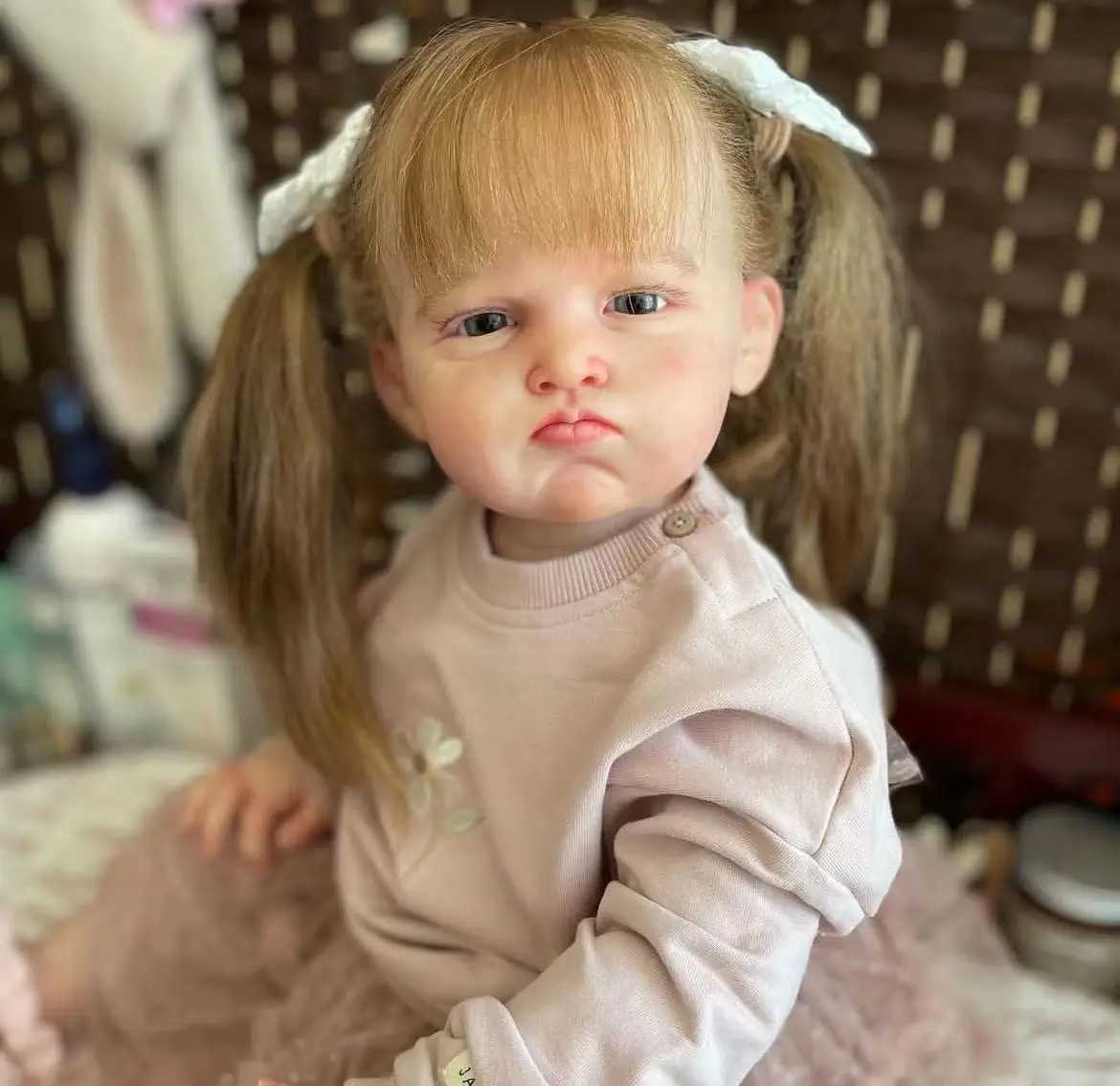 

FBBD Customized Limited Supply 28inch Reborn Baby Doll Grace Hand-Rooted Hair Already Finished Doll With Different Dress