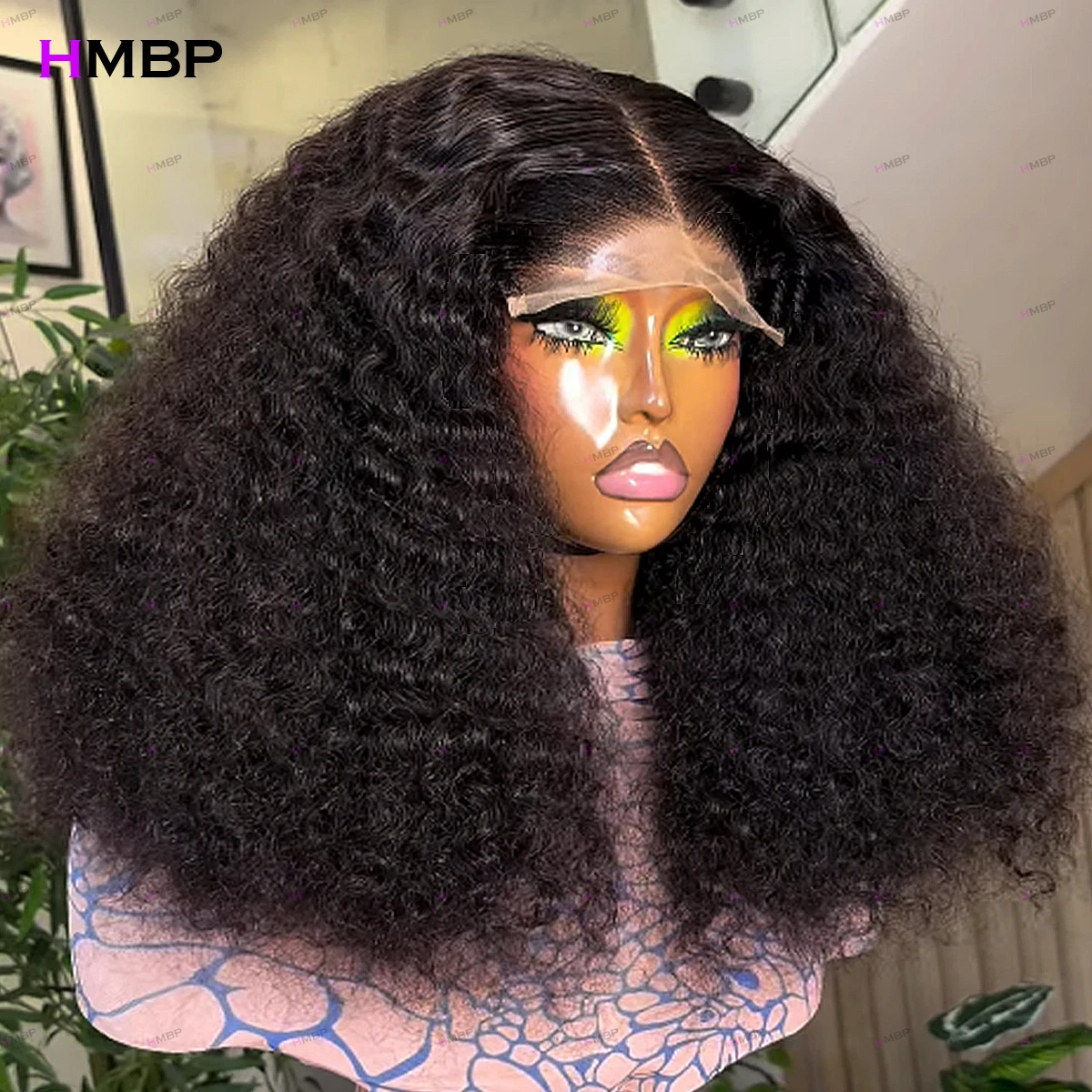 

Afro Kinky Curly 360 HD Lace Frontal Wig 450 Density Glueless Lace Frontal Wigs Human Hair Ready To Go Preplucked Hair For Women