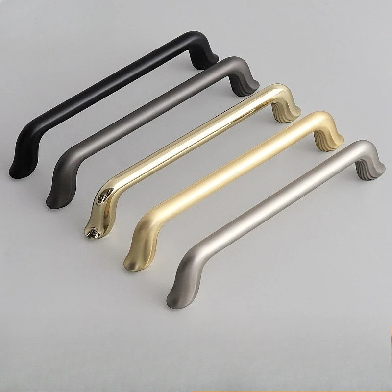 Zinc Alloy Furniture Cabinet Door Handles Modern Drawer Pulls Gold Silver Black