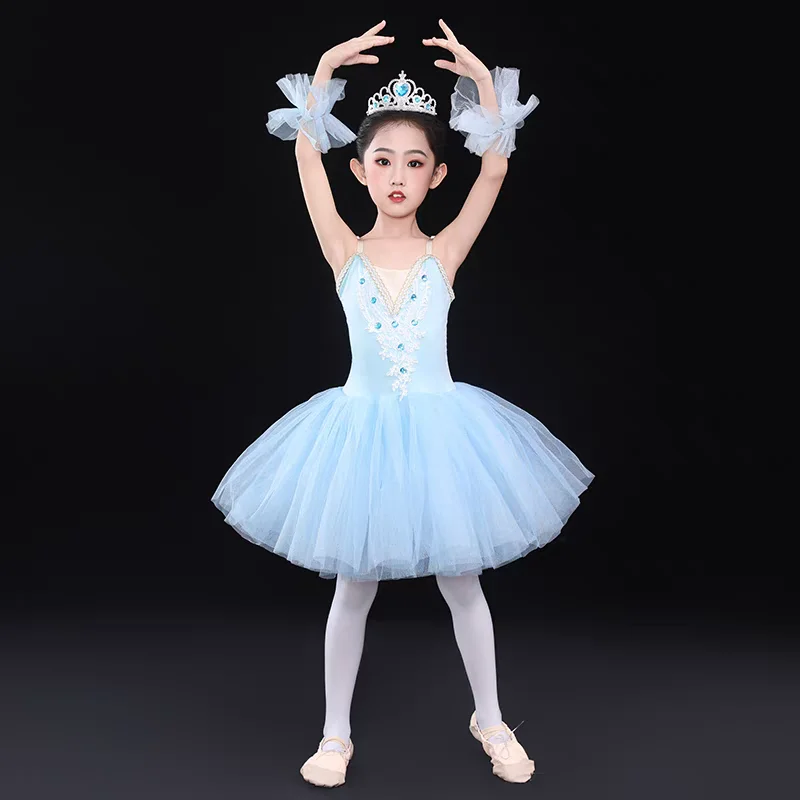 女の子用バレエチュチュ、子供用パフスカート、幼児用シフォンドレス、パフォーマンスコスチューム、ソフトチュールチュチュ、プリンセスダンス用