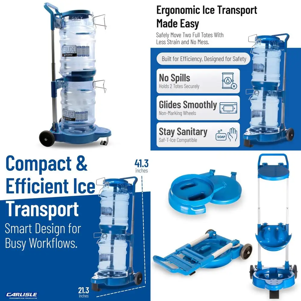 عربة تخزين الثلج San Jamar SICART60 متوافقة مع وحدتين Saf-T-Ice SI6000 #1