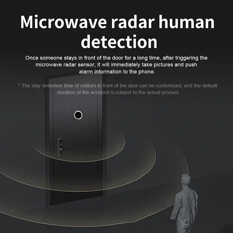 Telecamere per campanello WiFi Radar per visione notturna Rilevatore di movimento PIR Smart Life APP Telecamera spioncino per occhi 1080P Visualizzatore digitale 5000mAh