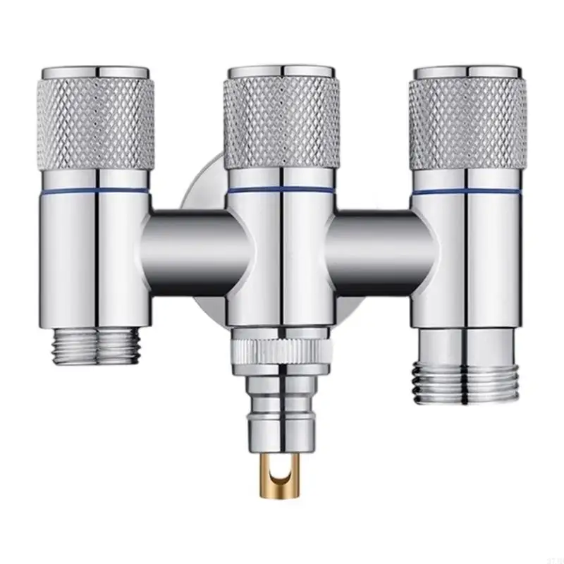 Conector grifo válvulas salida triple para gestión simultánea suministro agua 37JD