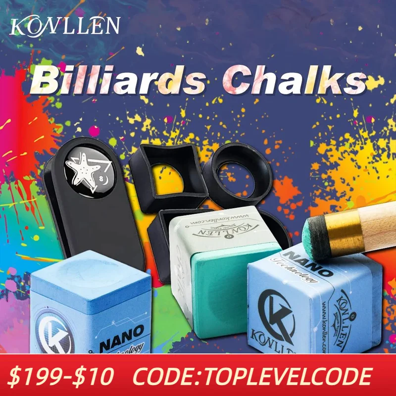 

KONLLEN-Billiards Chalks Power, Pool Cue Chalk, Snooker Chalk, Black Chalk, Nano Technology Material, Billiards Accessories