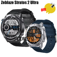 3in1 for Zeblaze Stratos 2 Ultra SMART WATCH Strap Band Nylon Canva Wristband Belt Screen Protector film