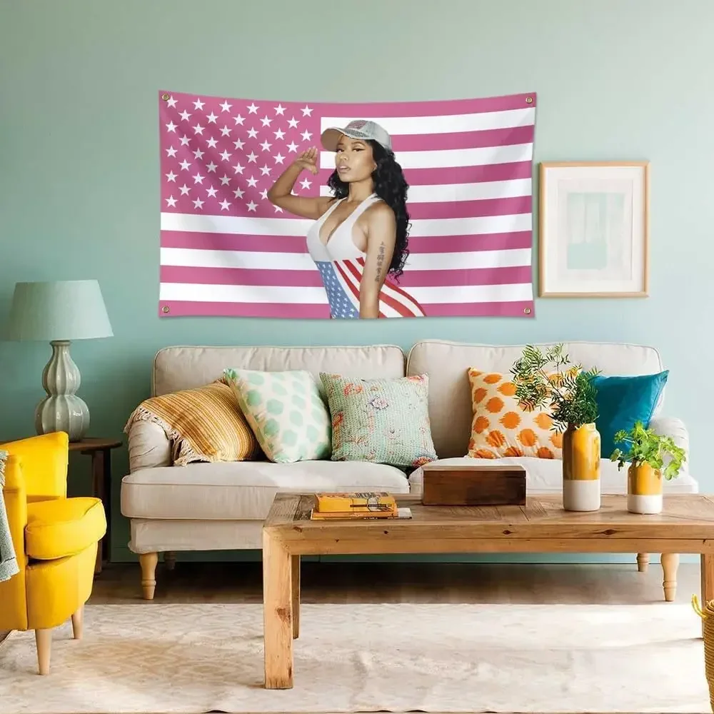 Nicki And Minaj Flag American Flag 3x5 Ft Outdoor Indoor Usa Flag Banner Decor With Vivid Colors Double Stitched 3x5 FT