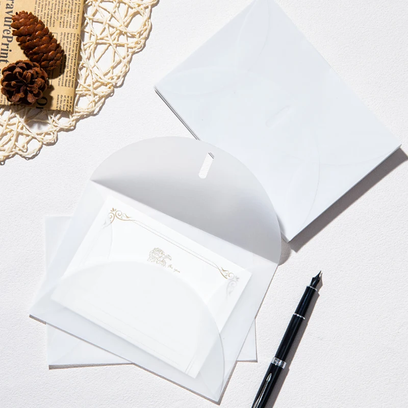 50Pcs/Lots Blank Translucent Envelope for Invitations 18.4x13.4cm Postcards Giftbox Sulfuric Acid Paper Wedding Business Letters