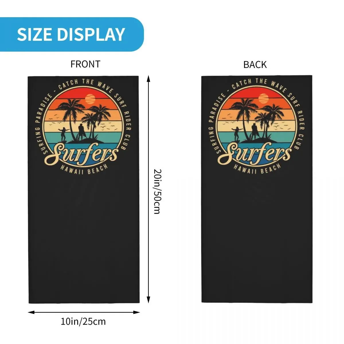 Benutzerdefinierte Sommer Strand Surfen Surfer Bandana Winter Halswärmer Männer winddicht Wrap Gesicht Schal für Ski Gamasche Stirnband