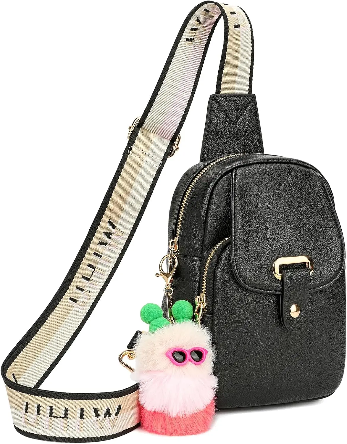 

Women’s Vegan Leather Sling Crossbody Bag, Compact Fanny Pack with Adjustable Strap for Travel & Daily Shopping