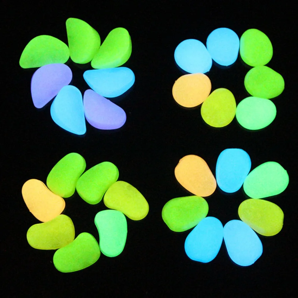 10pcs Decoration 4.5cm Luminous Pebbles Glow in Dark DIY Garden Luminous Stone Big Gravel Big Stone Fish Tank