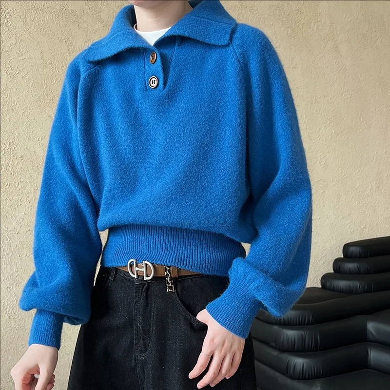 

Autumn new casual long sleeve pullover top loose knitted sweater women