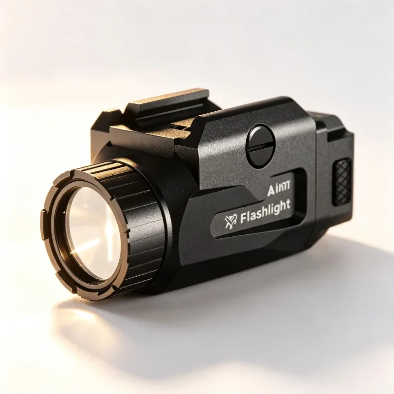 USB Rechargeable 800LM LED Flashlight High Bright Torch with 20MM Rail Quick‑Detach Mount Bracket