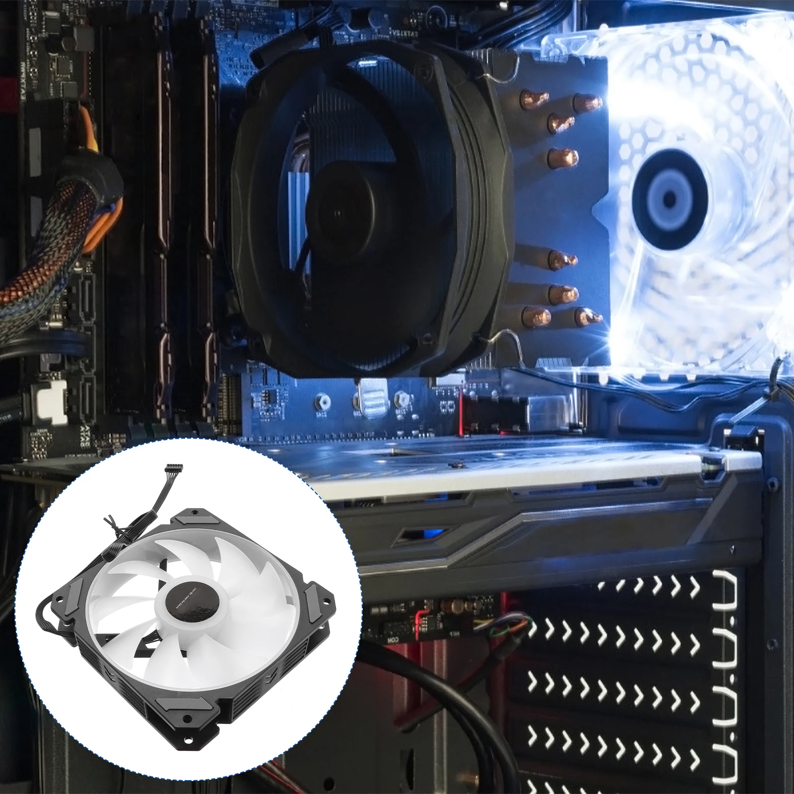 

5 Fans RGB Computer Cooling Fan LED Cooling System Colorful Computer Case Fans with Controller Gaming