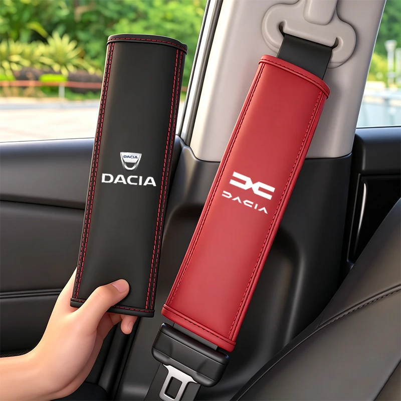 2PCS Car Seat Belt Cover Auto Shoulder Pad Interior Accessories/Car decal For Dacia Bigster Spring Duster Sandero Jogger Dokker