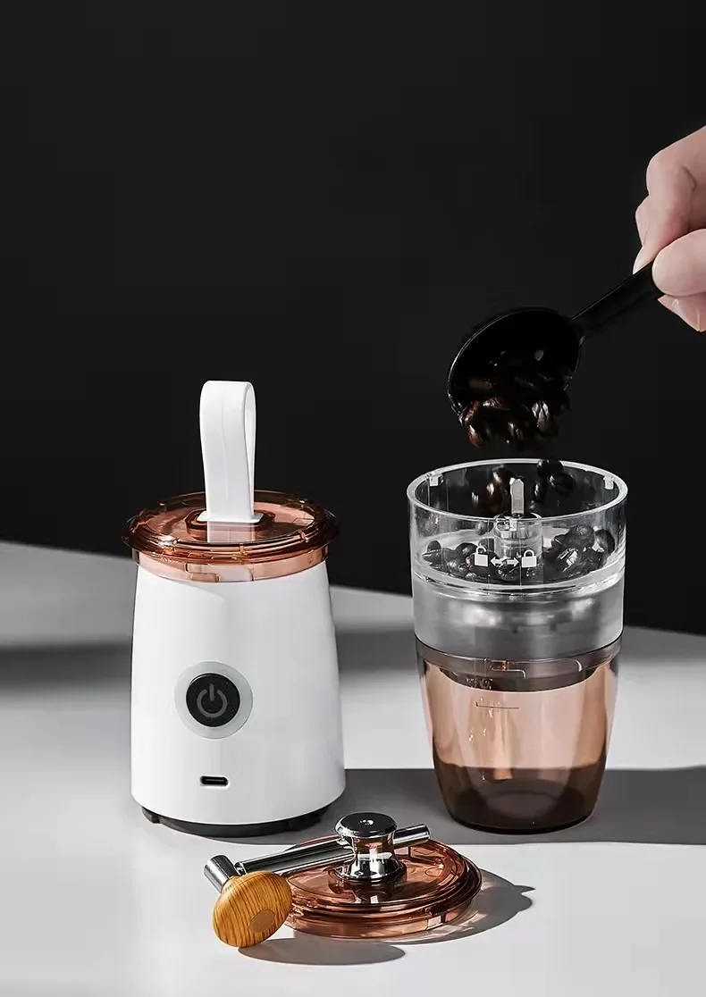 Factory hot sale usb C charging hardness ceramic conical burr wireless coffee grinder