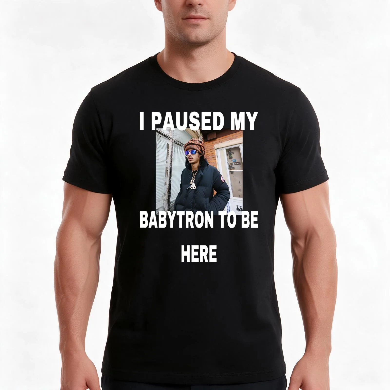 BabyTron I Paused My Baby Smoove C T-Shirt, Summer Casual Cotton Tee, Oversized Streetwear Tops, Vintage Graphic Print