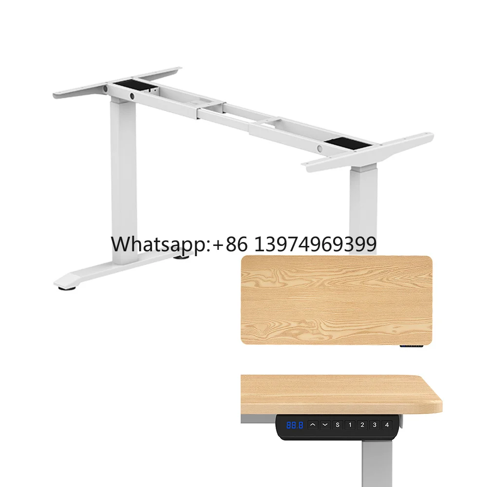 High Quality Dual Motor 2 Stage Rectangle Lifting Column Office Computer Table Height Adjustable Desk Frame with Modern Design