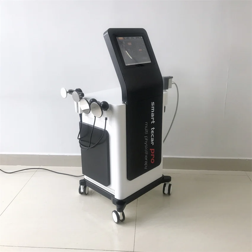 RET/CET Ultrasound Diathermy Machine with Capacitive Resistive Energy Electric Muscle Stimulation Shock Wave for Physiotherapy