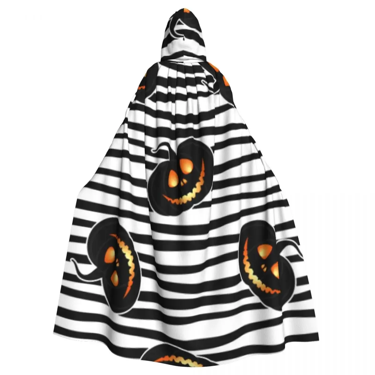 

Monochrome Haloween Pumpkins Hooded Coat Halloween Cosplay Costume Vampire Devil Wizard Cape Gown Party