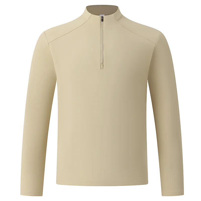 Men’s Winter Marathon Running Long Sleeve T-Shirt – Fleece Lined Thermal Training Top with Stand Collar 1/4 Zip Sports Pullover