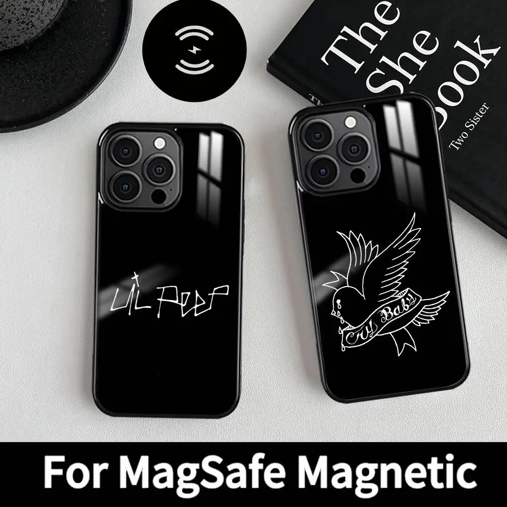 L-Lil Peep H-Hell Boy Funda de teléfono MagSafe magnética para iPhone 16 15 14 13 12 11 Pro Plus Max Mini Funda de cargador inalámbrico
