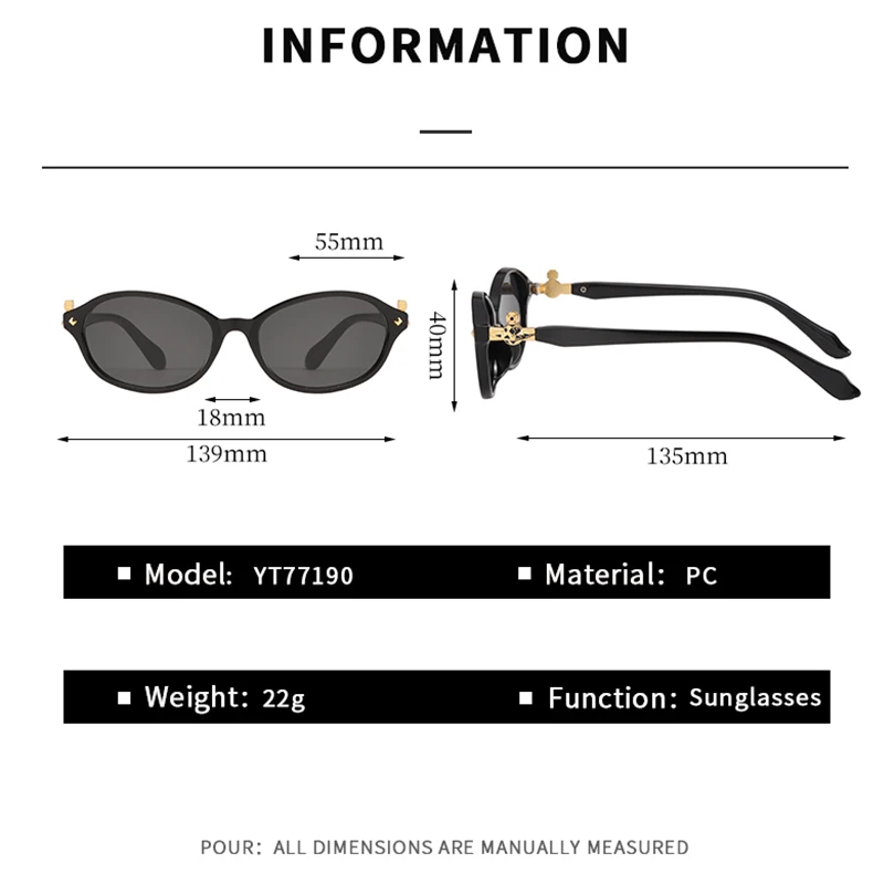 إطار نظارات على الموضة لعام 2025 نظارات زحل جديدة بيضاوية عصرية عين القطة للنساء 77190